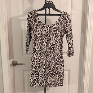 Charlotte Russe Animal Print Long Sleeve Dress